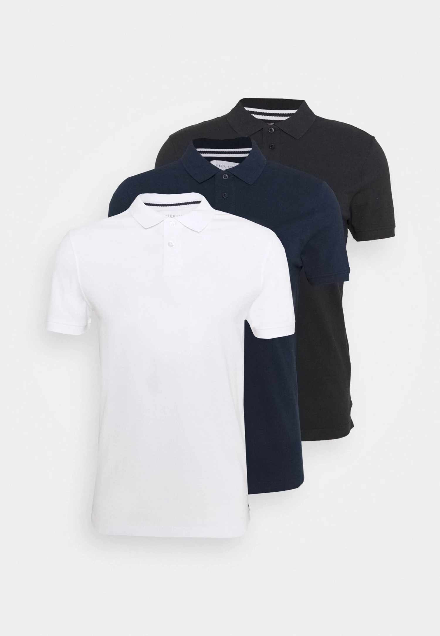 Pier One 3 Pack - Poloshirt - Black/Dark Blue/White 6 Pier One 3 Pack - Poloshirt - Black/Dark Blue/White - Afbeelding 6
