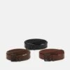 Pier One 3 Pack Unisex - Riem - Black/Brown /Cognac