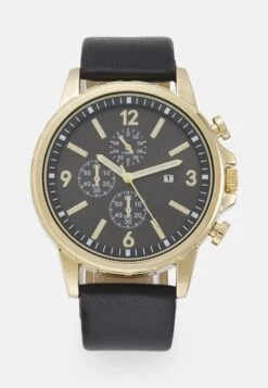 Pier One Unisex - Chronograaf - Black/Gold-Coloured