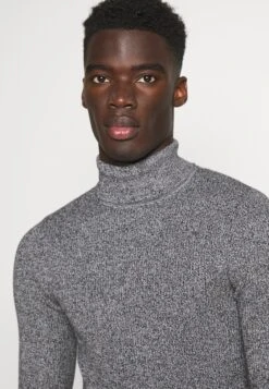 Pier One Muscle Fit Turtle - Trui - Mottled Grey -Pier One e3c882d2274c45af8a9f7df902604a5f