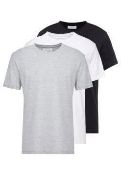 Pier One 3 Pack - T-Shirt Basic - White/Black/Light Grey -Pier One f785e71fb58e4e639608a247ef343f6c